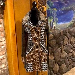 NWT Palila Knit Tweed Button Up Tunic Coat Dress